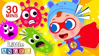Super Baby John Defeats Germs | +More Nursery Rhymes &amp; Kids Songs by Little Angel