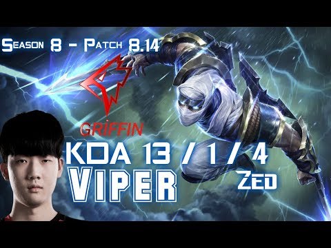 GRF Viper ZED vs ORIANNA Bot - Patch 8.14 KR Ranked