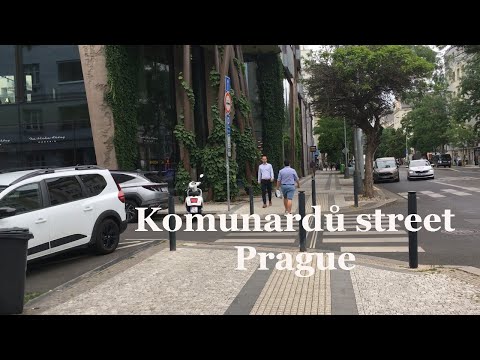 Komunardů street in Prague. Holešovice.