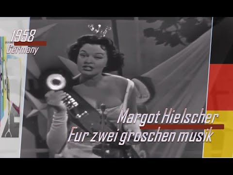 eurovision 1958 Germany 🇩🇪 Margot Hielscher - Fur zwei groschen musik ᴴᴰ