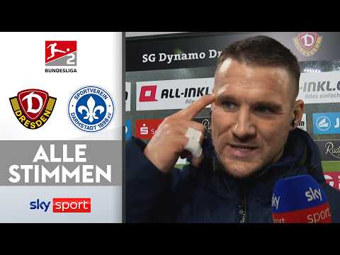 „Die rote Karte ist eine Frechheit“ | Dynamo Dresden - SV Darmstadt 98 | 2. Bundesliga Interviews