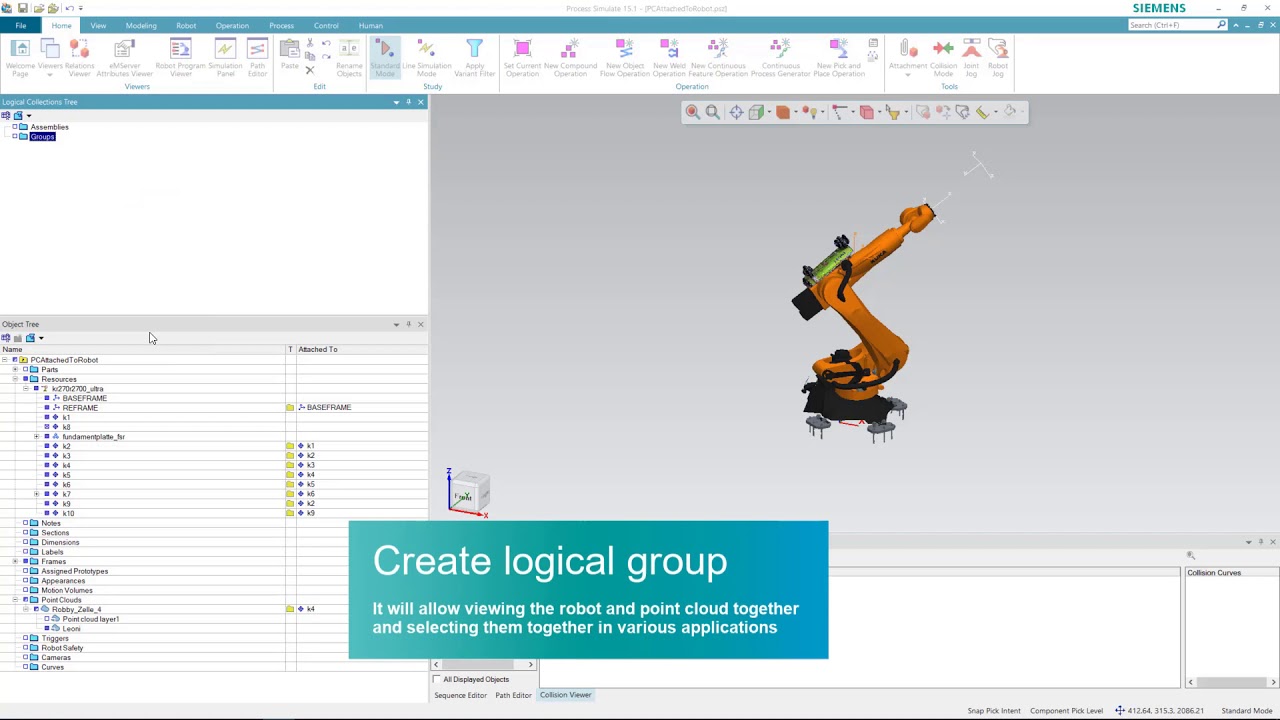 Process Simulate -  Point Cloud Attached To Resource