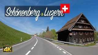 Driver’s View: Driving from Schönenberg ZH to the City of Lucerne, Switzerland🇨🇭