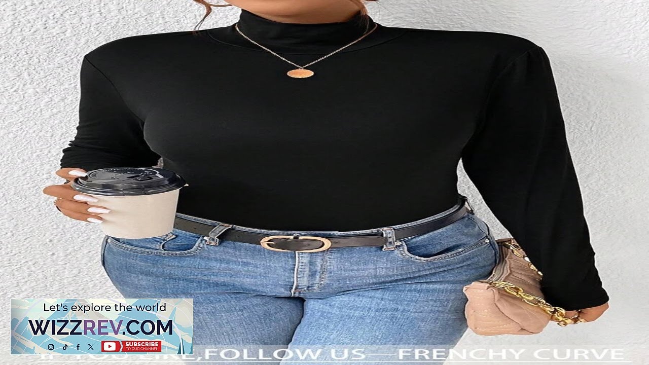 SHEIN Frenchy Plus Mock Neck Solid Knit Tee SHEIN USA