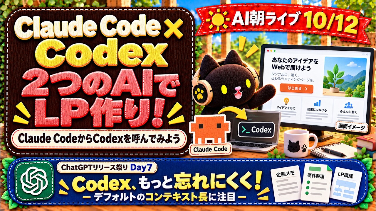 Claude CodeからCodexにお願い！猫カフェLPの実演