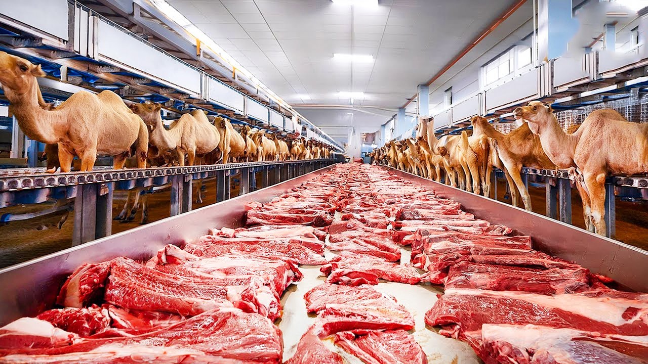 لن تصدق كيف تتم معالجة لحوم وأجبان الإبل داخل مصنع غذائي متطور