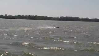 preview picture of video '26cc RC Boat Wood Lake MN, Danceing on the white caps 02'