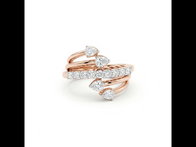 خاتم الماس ذهب روز جولد عيار18