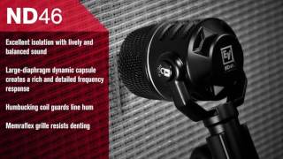 Video thumbnail for Electro-Voice ND46 Dynamic Supercardioid Instrument Microphone Introduction | Full Compass by Full Compass