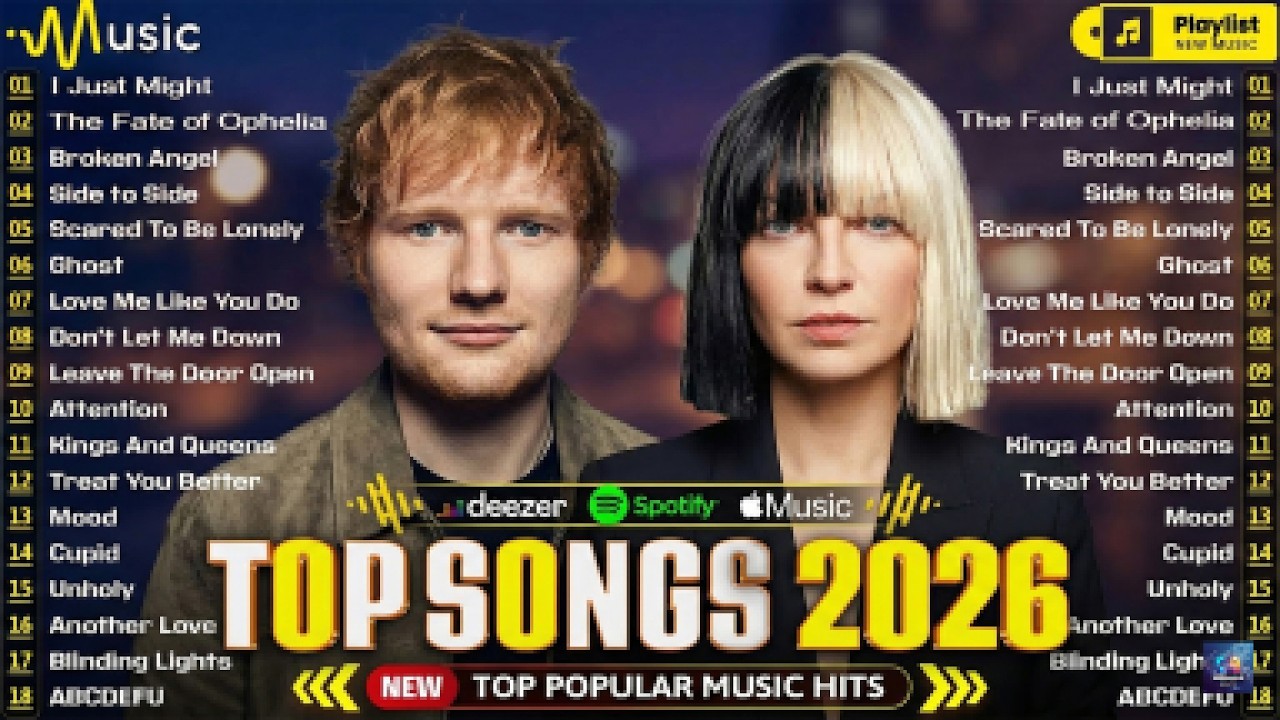 Adele, Ed Sheeran, Sia, Lady Gaga, Bruno Mars, Billie Eilish, Dua Lipa - Billboard 2026 Playlist