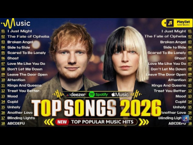 Adele, Ed Sheeran, Sia, Lady Gaga, Bruno Mars, Billie Eilish, Dua Lipa - Billboard 2026 Playlist SDDEFAULT Thumbnail