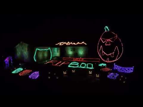 Rains Family Halloween Light Show 2019