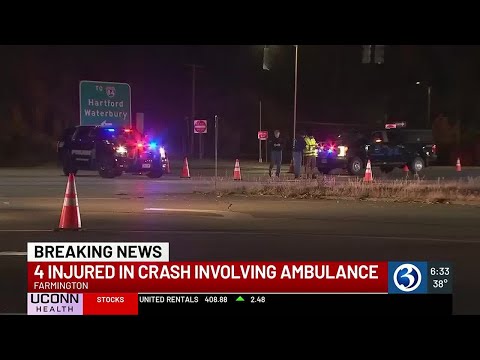 VIDEO: Four hurt in Farmington ambulance crash