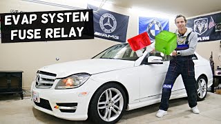 MERCEDES W204 EVAP Evaporative Emission Control System Fuse Relay Location Replacement C250 C300 C18