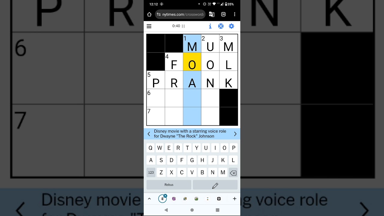 Speedsolving the NY Times Mini Crossword! (1 Apr 24) #wordgames #puzzle #puzzlegame #words