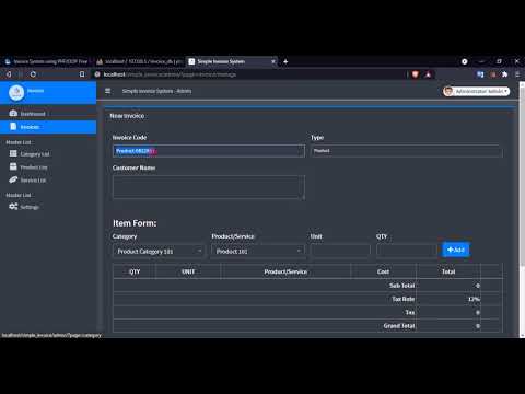 Invoice System in PHP Demo