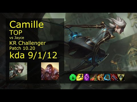 Camille Top vs Jayce - KR Challenger 9/1/12 Patch 10.20 Gameplay // [롤] 카밀 vs 제이스 탑