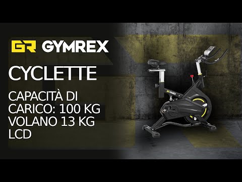 Video - cyclette - volano 13 kg - fino a 100 kg - LCD