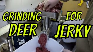Grinding deer meat for THE BEST JERKY