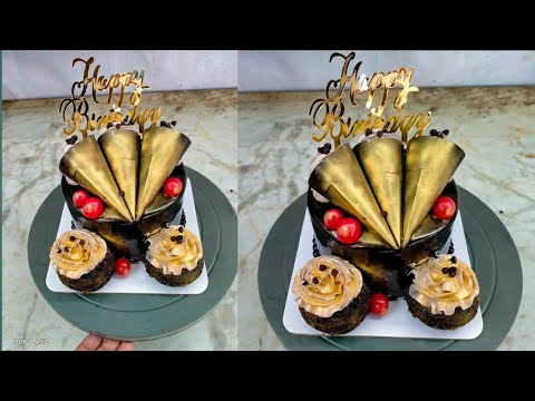 CHOCOLATE CONE CAKE WITH GOLDEN DUST || NEW CAKE DESIGN 2021|| BAKERY CHOCOLATE CAKE | PRANSHULCAKES
