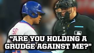 Juan Soto has to be held back so the umpire doesn't eject him, a breakdown
