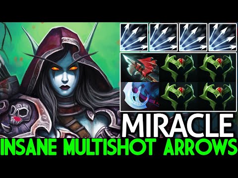 MIRACLE [Drow Ranger] Insane Multishot Arrows Full Wraith Band Build 7.26 Dota 2