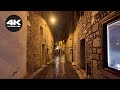 Night Walk In Heavy Rain Through One Of The Most Beautiful Old Villages In Italy