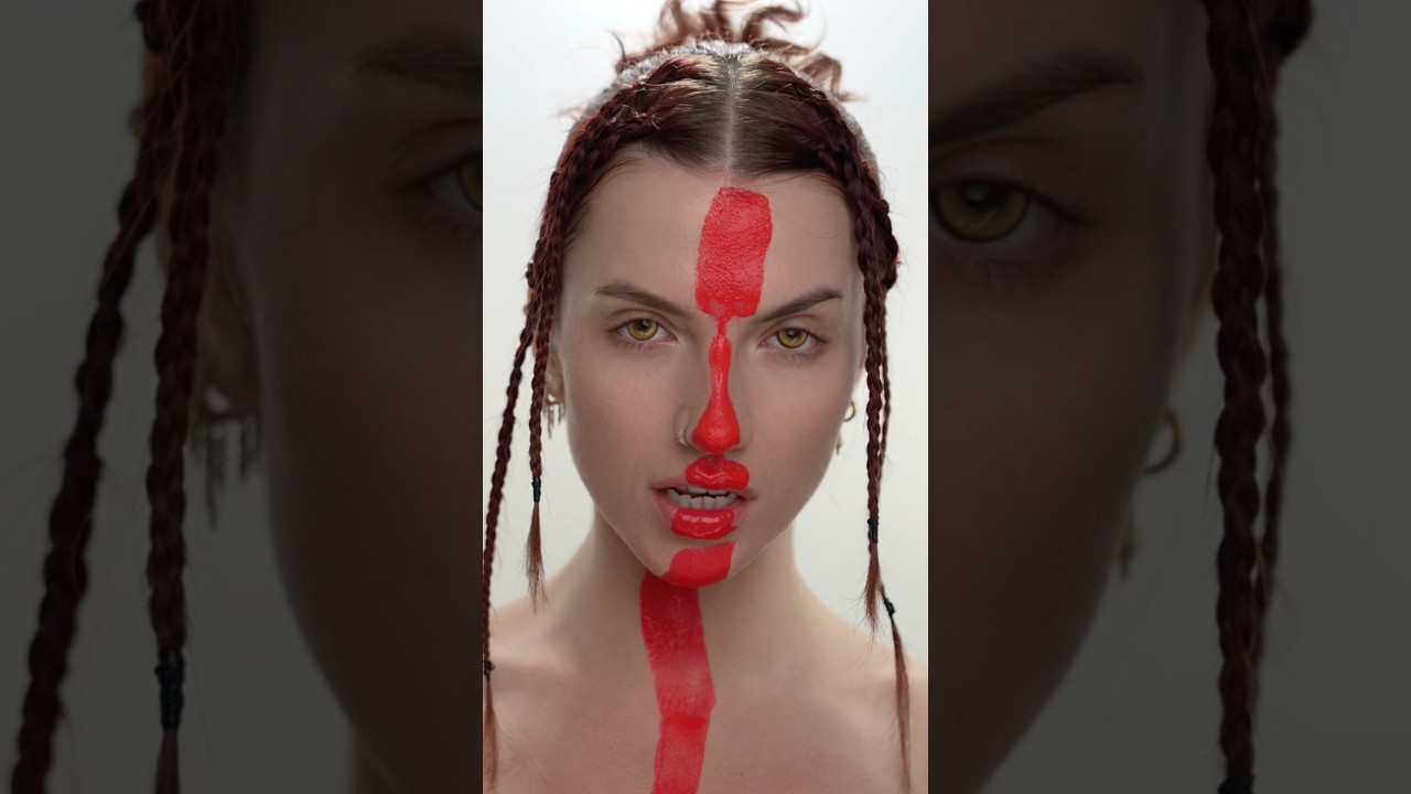 RESULTS! Fire and ash red avatar makeup🔥 #transition #makeup #halloween #avatar