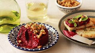 Pkhali (Georgian Beet Walnut Spread)