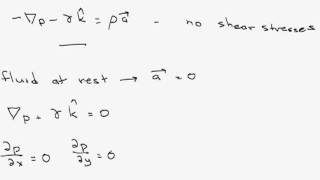 Derive Equation for a Fluid at Rest