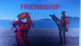 Asuka Langley Soryu Make Friends With TF2 Sniper on Scratch