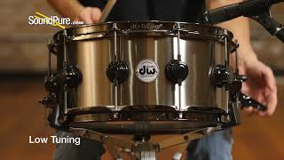 Video thumbnail for DW 6.5x14 Collectors Series Black Titanium Shell Snare Drum Quick n' Dirty by soundpurestudios