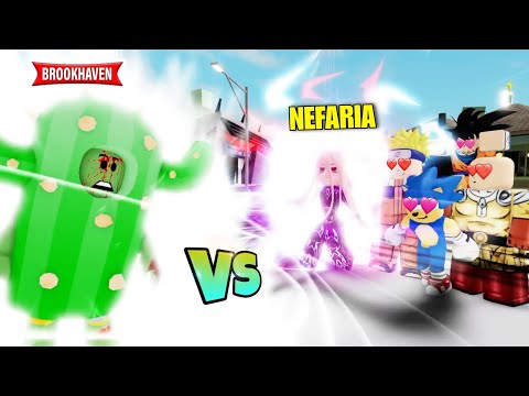CACTUS VS NEFARIA (THE FINAL) ! SONIC/NARUTO/GOKU/SAITAMA - ROBLOX - BROOKHAVEN