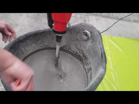 How to mix five bags of Ardex K15 with a Portamix Mega Hippo