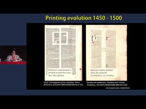 2.1.3 - Maria Alessandra Panzanelli Fratoni. "Printing the Law in the 15th century, with a focus..."