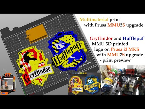 Gryffindor & Hufflepuf MMU 3D printed logo with Prusa MMU2S upgrade