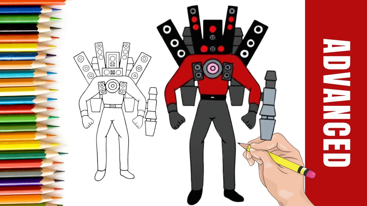 How To Draw Titan Speakerman for Kids