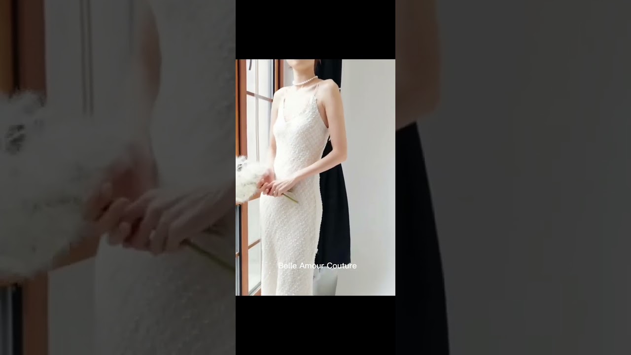 Robe de mariée simple longue- Belle Amour Couture