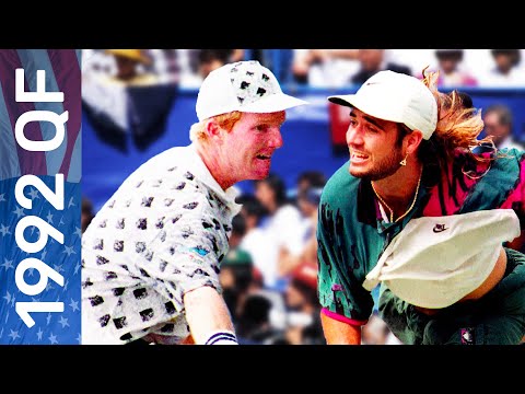 Jim Courier vs Andre Agassi Highlights | US Open 1992 Quarterfinal