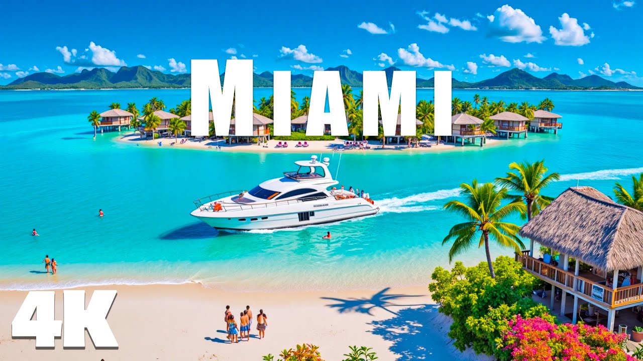 Miami 4K 🎵 Explore the Mayan Riviera’s Paradise Beaches & Iconic City Vibes With Deep House Chill