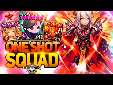 300+ SPD ONE SHOT Team WITHOUT ATK BAR Boost - Summoners War