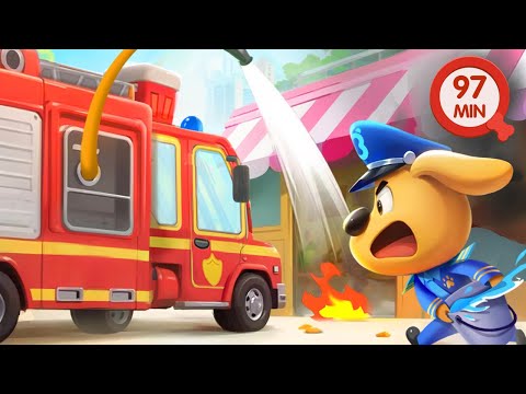 Fire in the Cake Shop | Safety Cartoons for Kids | Fire Truck | Sheriff Labrador
