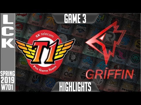 SKT vs GRF Highlights Game 3 | LCK Spring 2019 Week 7 Day 2 | SK Telecom T1 vs Griffin G3
