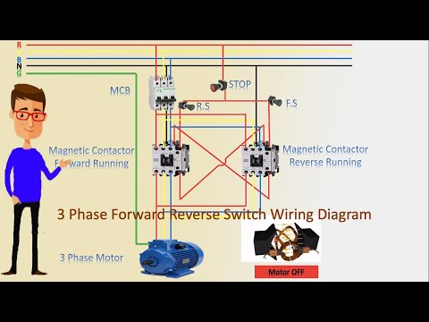 3 Phase Forward Reverse Switch Wiring Diagram | contactor wiring | Motor Wiring