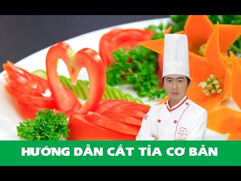 , title : 'Hướng dẫn cắt tỉa cơ bản từ Cà chua, Cà Rốt (Phần 1) - Chef Luyện | Vegetable Carving Garnish'