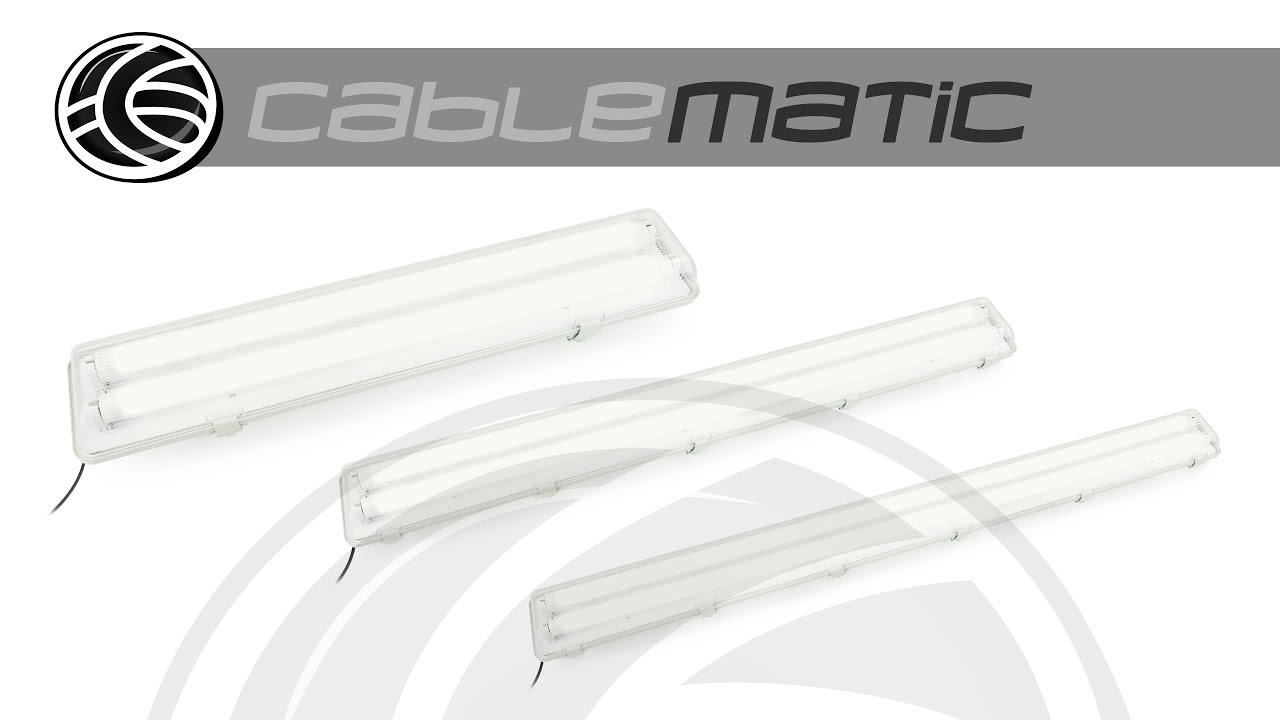 Pantalla estanca para tubo LED con conexión en un extremo distribuido por CABLEMATIC ®