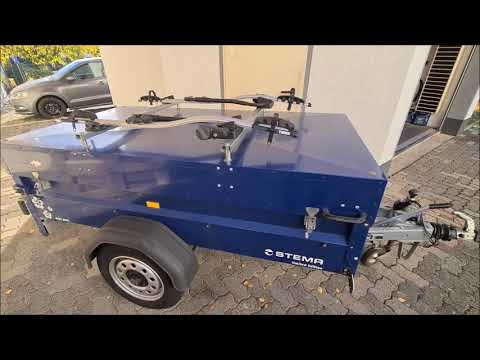 Stema BlueMan 750 / 850 kg Anhänger Aufstellarm nachrüsten. Dämpfer / Gasdruckfeder tauschen.