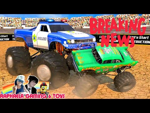 Mobil truk monster polisi - US Police monster demolition derby 2019
