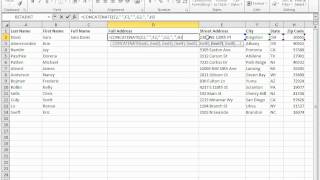 In Excel: Combine the contents of multiple cells into one cell
