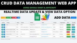 CRUD Web App with Real Time Data Update & View Feature Using Google Appscript | B45